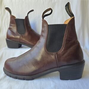 Blundstone 2060 Women's Heeled Leather Chesea Boots Shiraz Brown Size 7.5